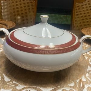 Vintage crown empire serving bowl with lid